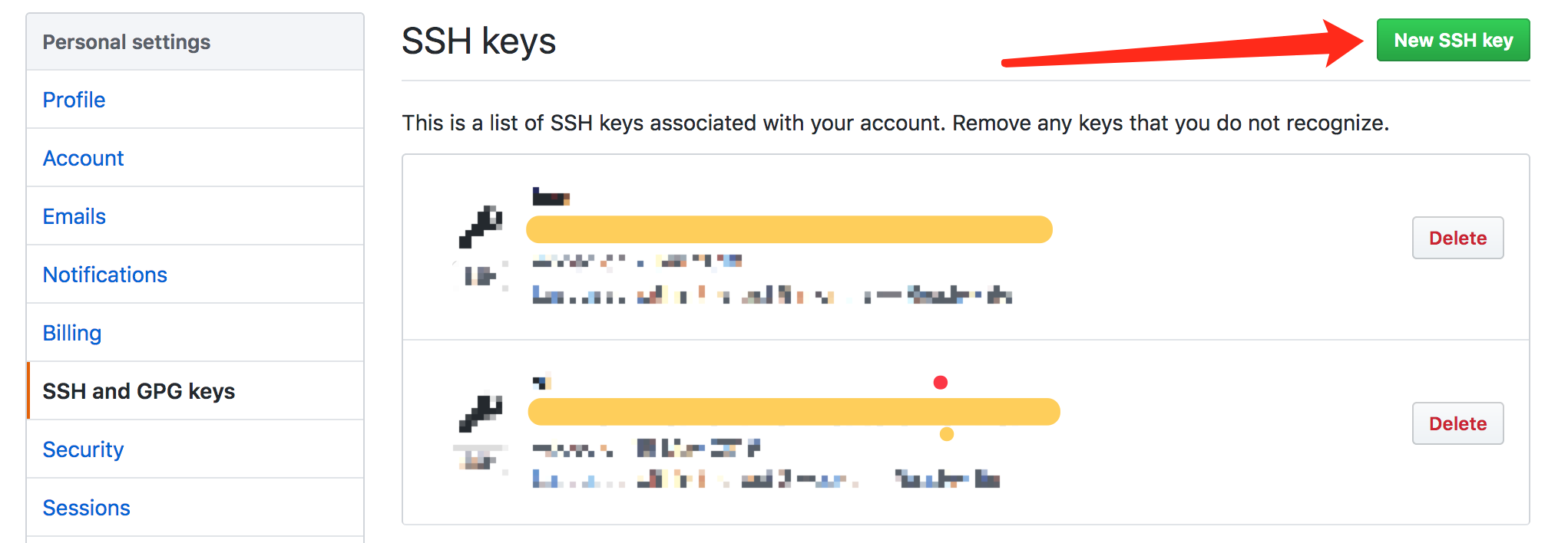 New SSH Key